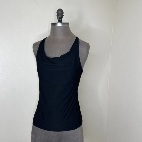 ELIZA AUDLEY Black Athletic Racerback Push Up Top Built in Bra Small - Picture 2 of 8
